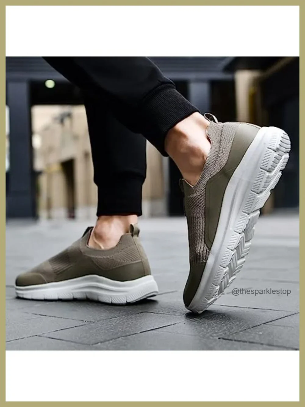 Men's Wide Slip On Walking Shoes Breathable Mesh Knit Memory Foam Athletic